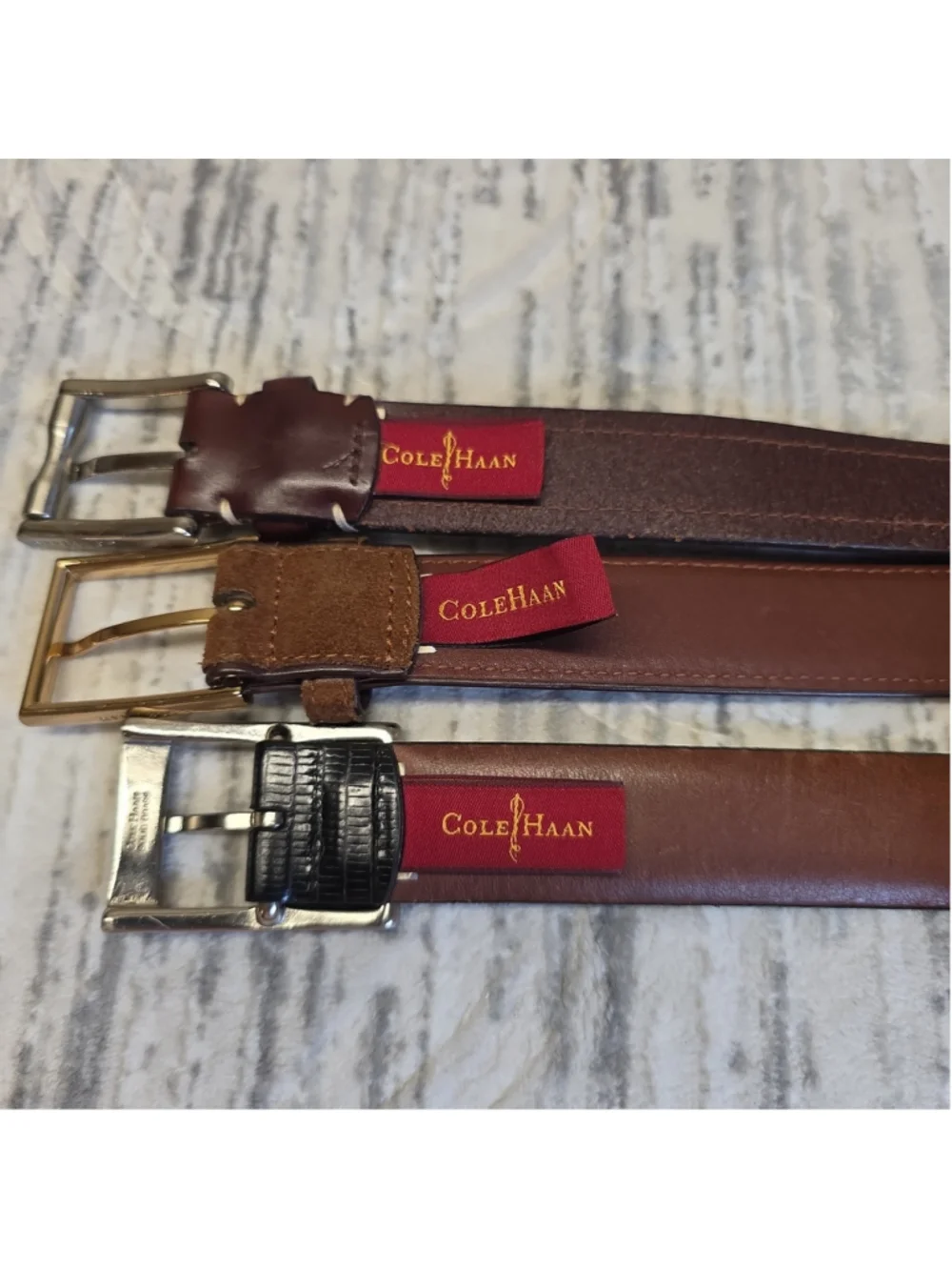 Cole Haan Bundles Leather Mens Size 90/36 Metal Buckle Classic Business